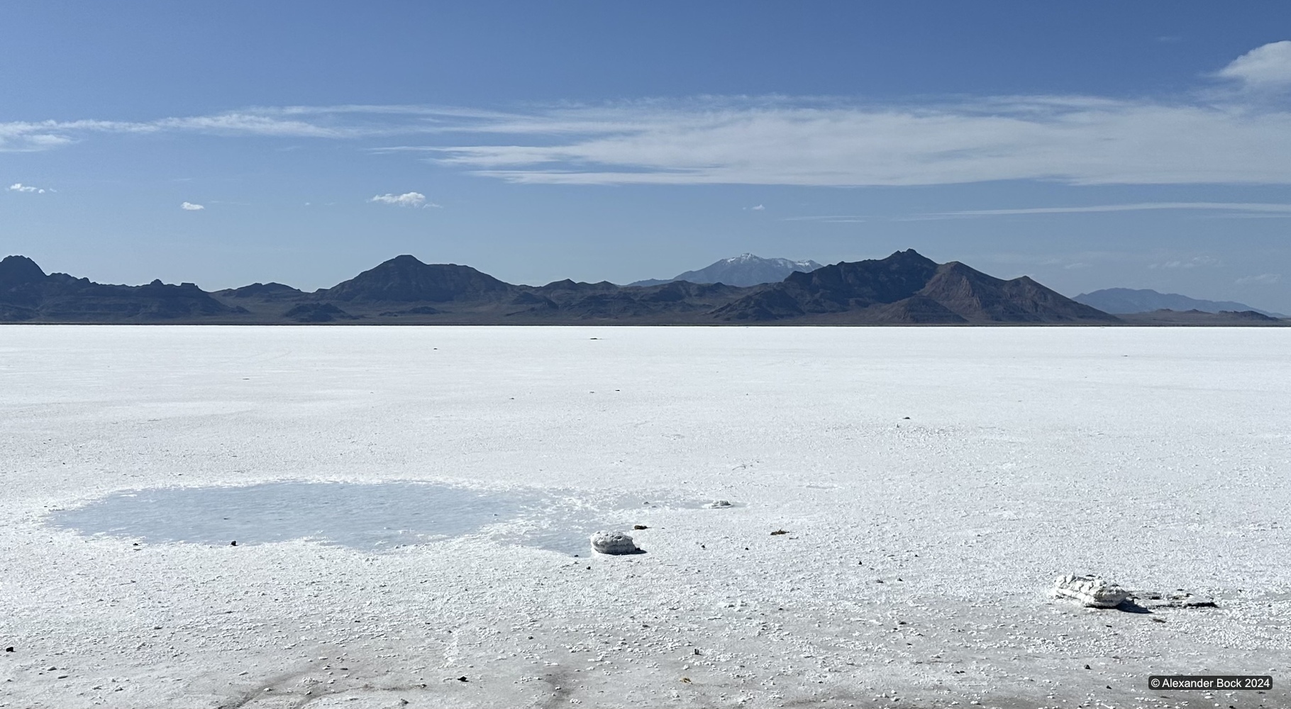 Bonneville Salt Flats and mountains