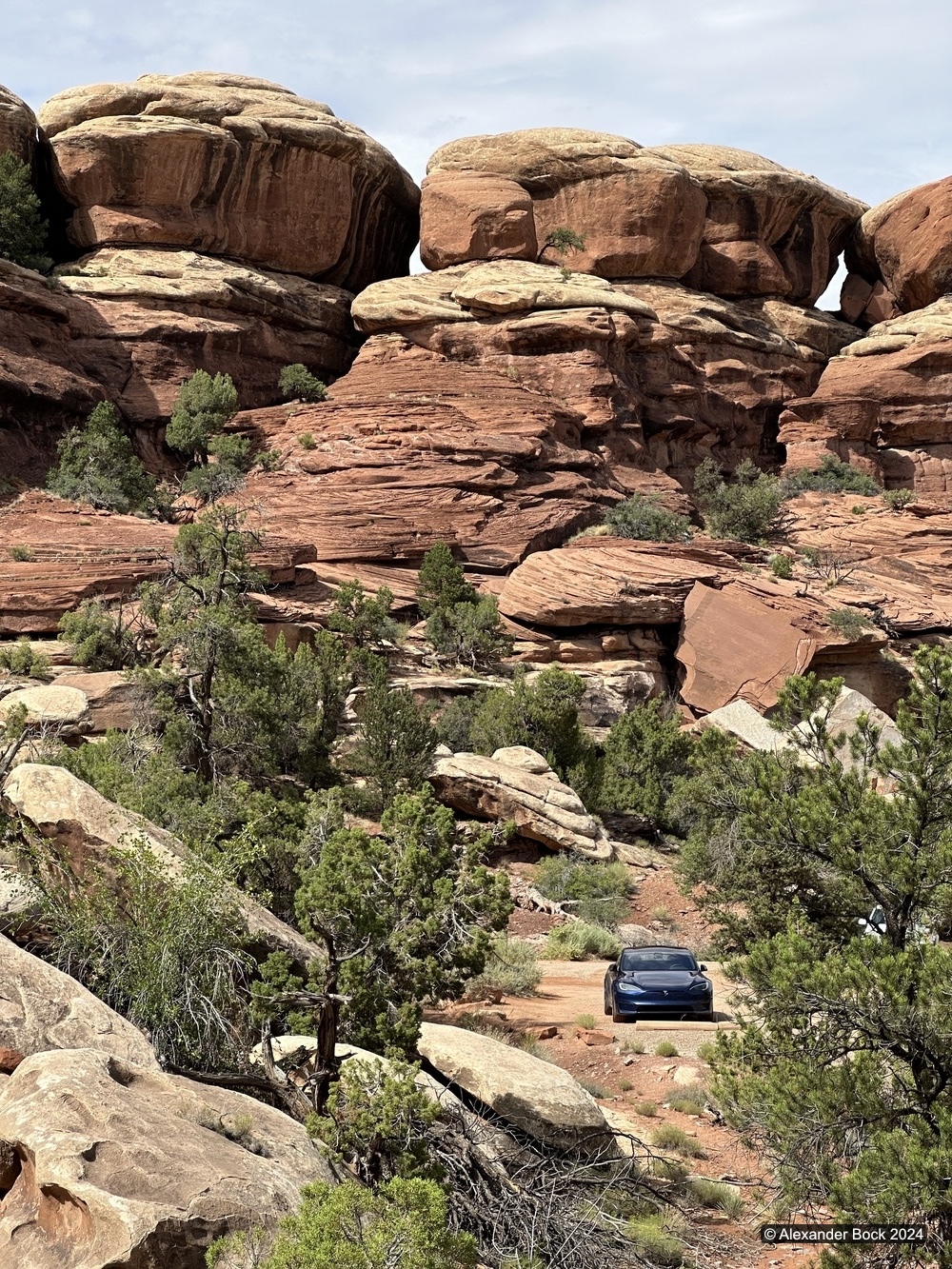 A rocky parking lot