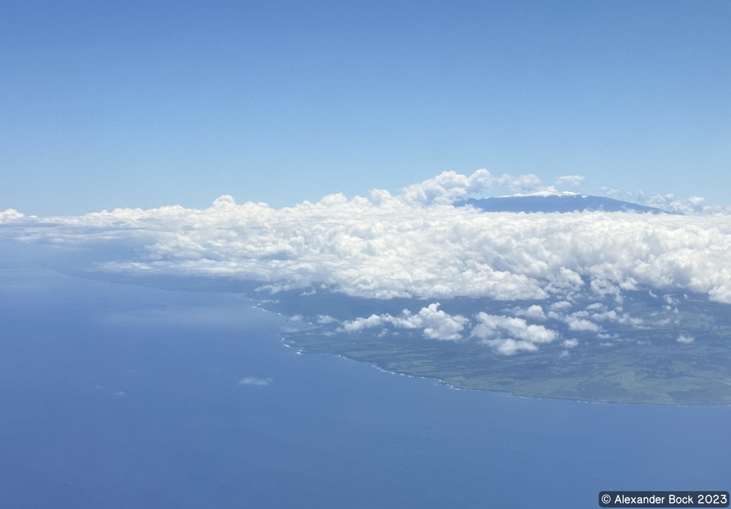 View of the island from approaching plane window