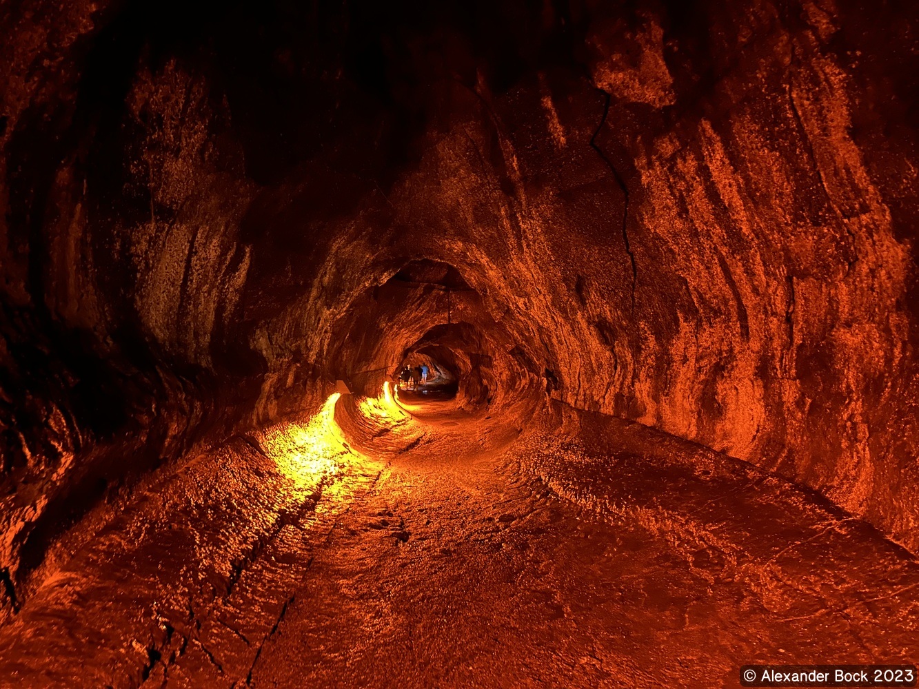 Lava tube interior (lit)