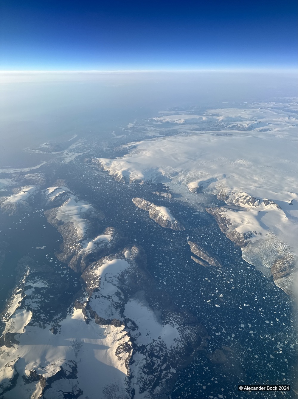 Greenland from airplane window