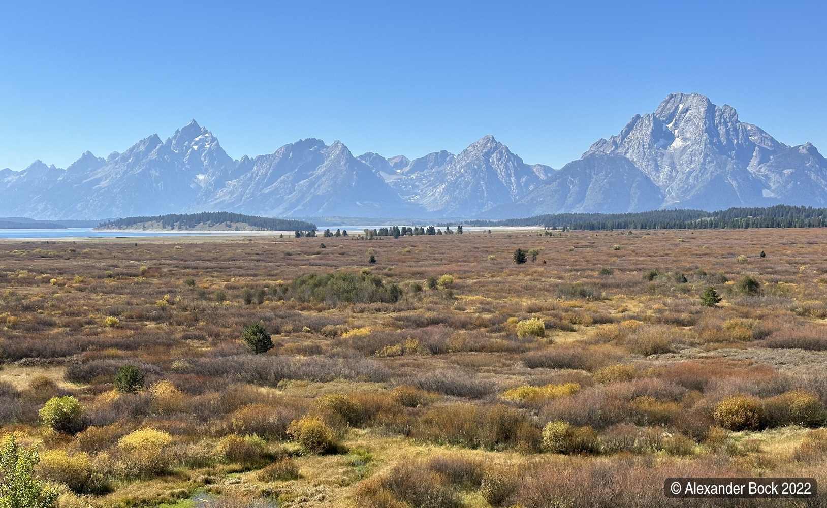 View of the Tetons from Jackson Lake Lodge